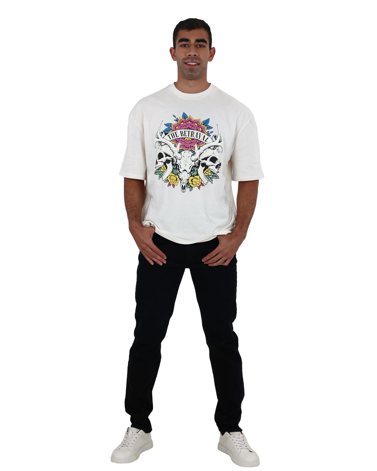 Short Sleeve Cream Betrayal Graphic T-Shirt