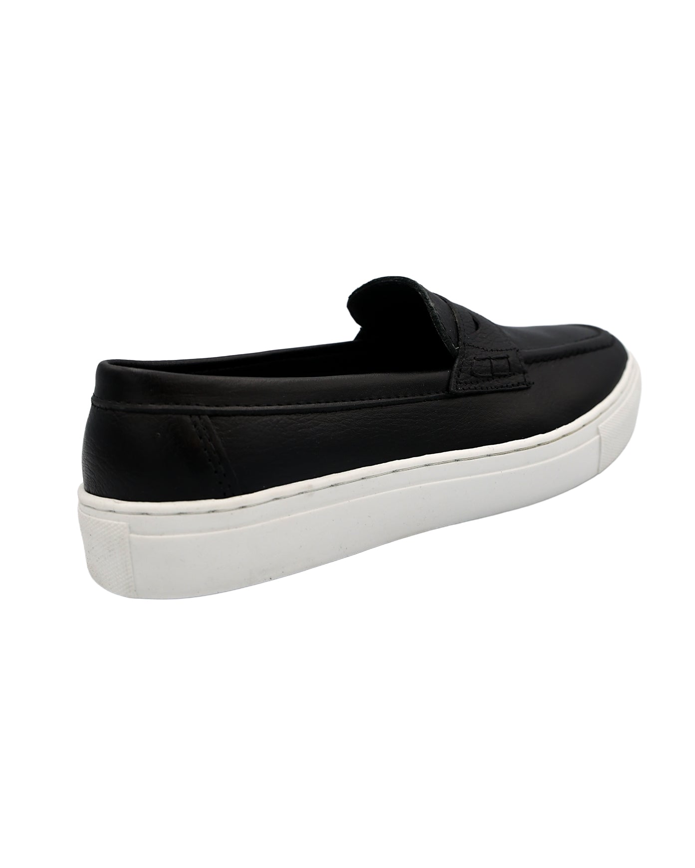 Black Leather Slip-On Loafers