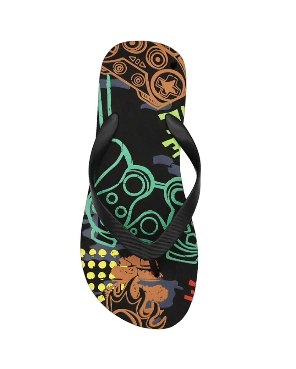 Boys Black Game Time EVA Flip Flops