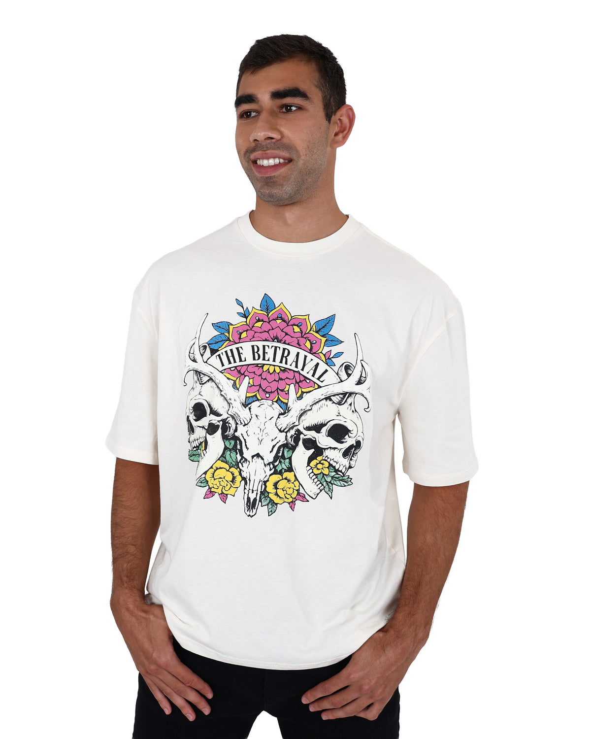 Short Sleeve Cream Betrayal Graphic T-Shirt