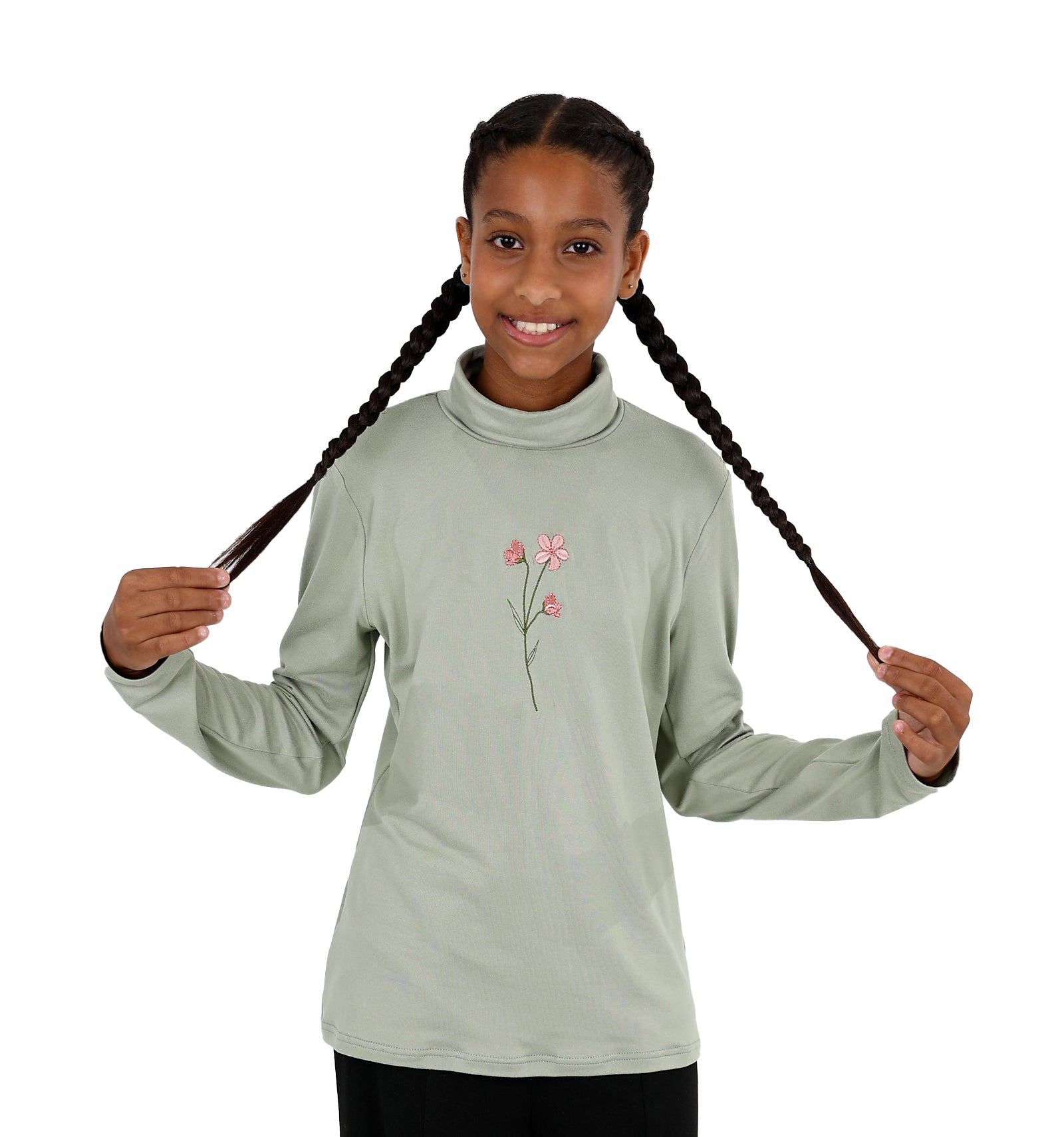 2 Pack Floral/Sage Polo Necks