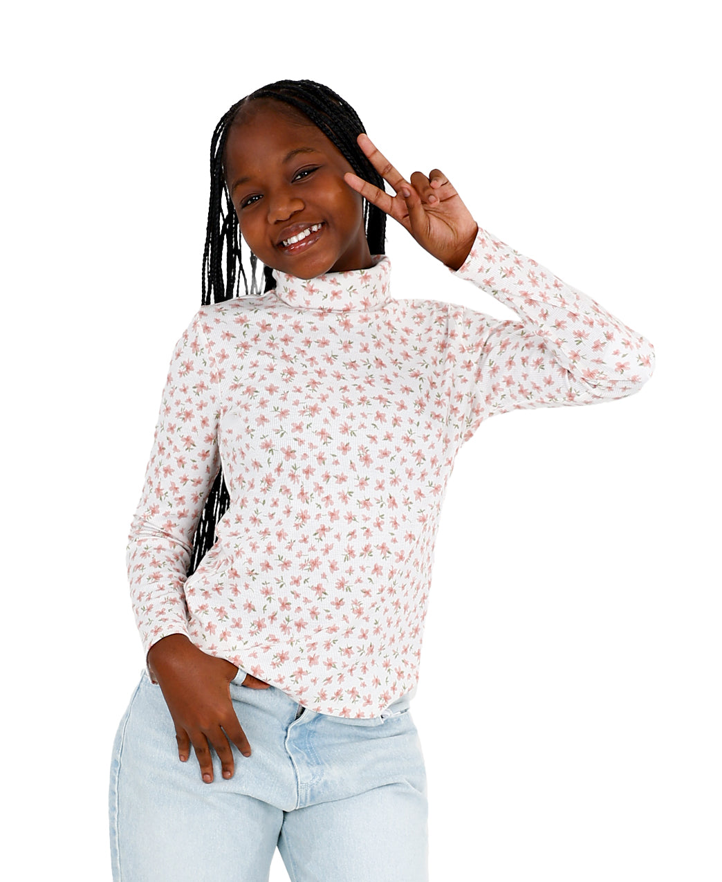 2 Pack Floral/Sage Polo Necks