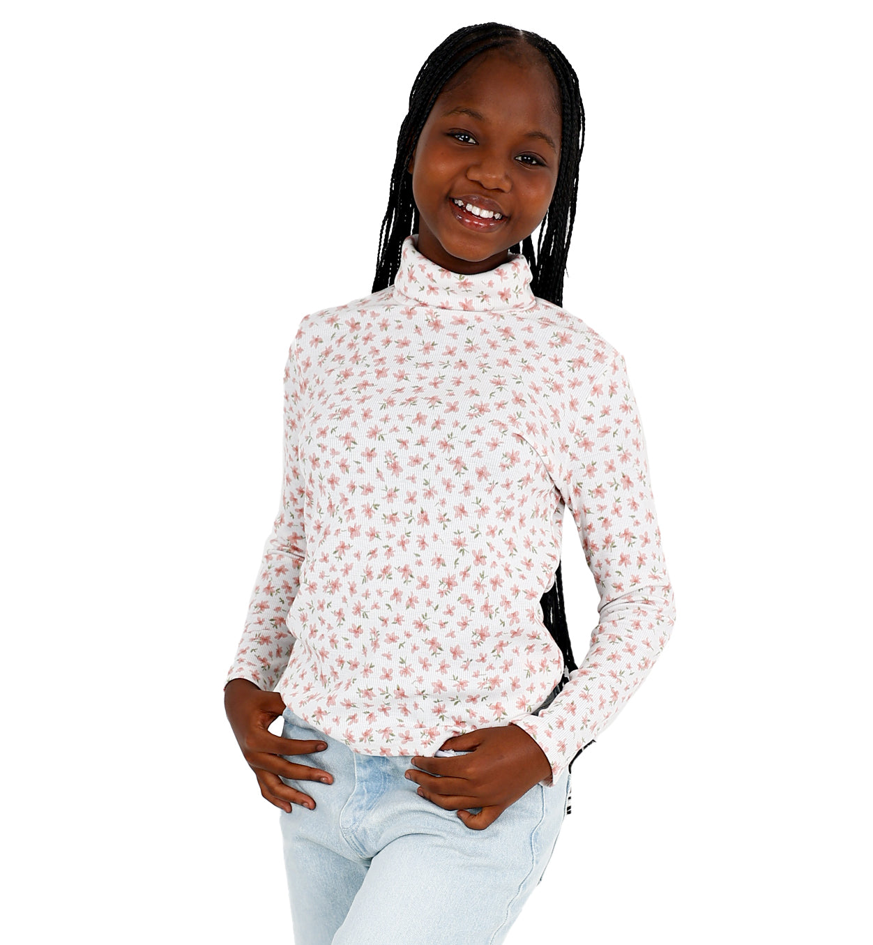 2 Pack Floral/Sage Polo Necks