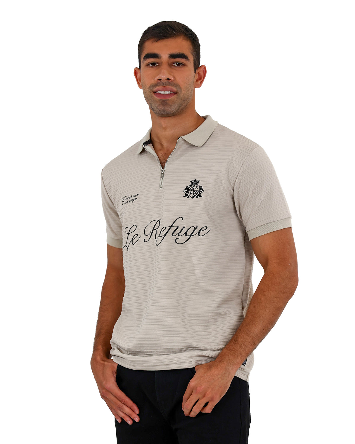 Short Sleeve "Le Refuge" Embroidered Golfer