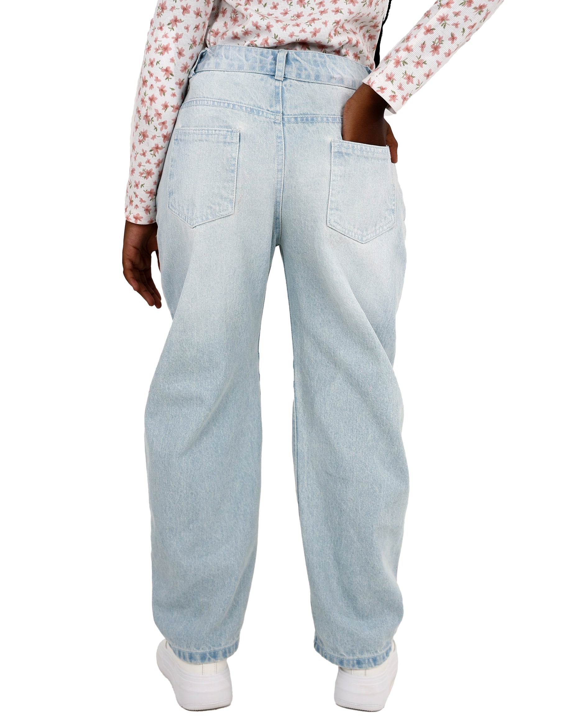 Light Blue Barrel Fit Denim Jeans