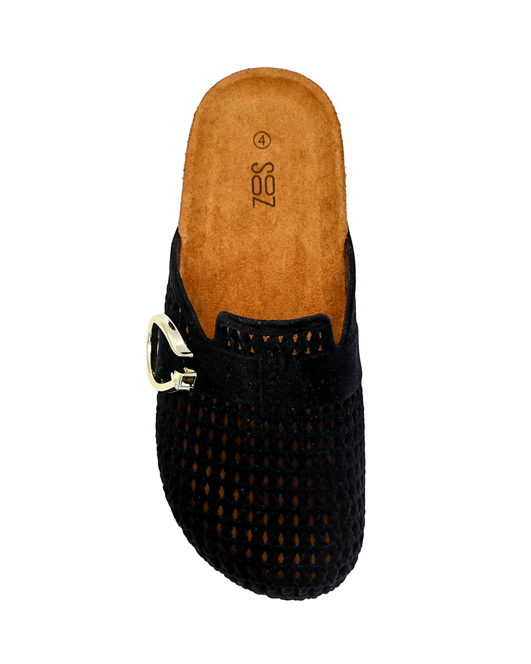 Black Velvet Weave Chunky Close Toe Mule