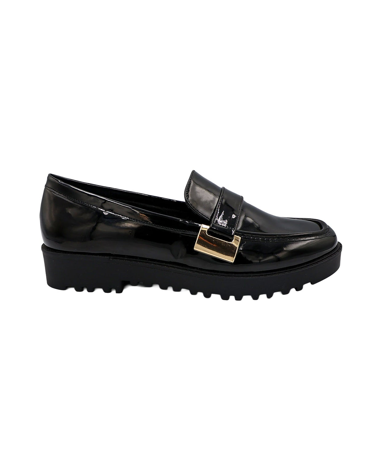 Black Cross Over Strap Boyfriend Shoes