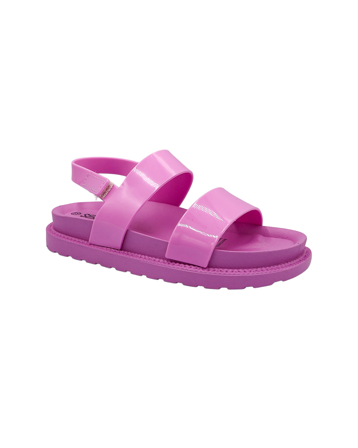 Girls Mink Velcro Double Band Jelly Chunky Slides
