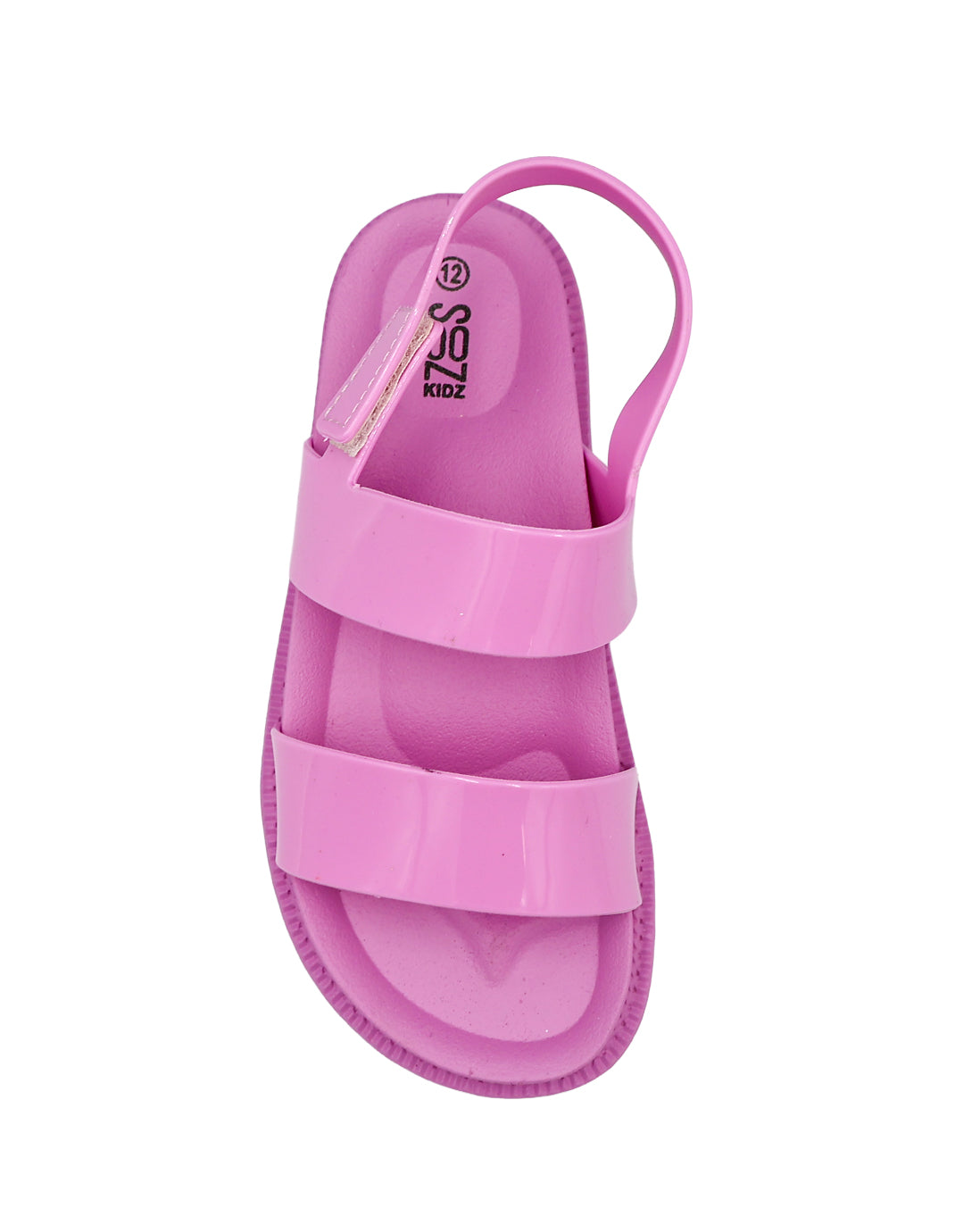 Girls Mink Velcro Double Band Jelly Chunky Slides