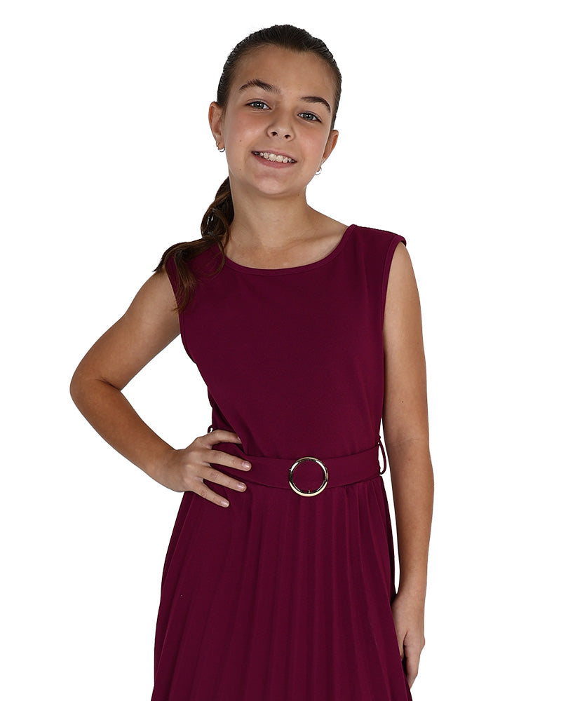 Sleeveless Pleated Party Dress