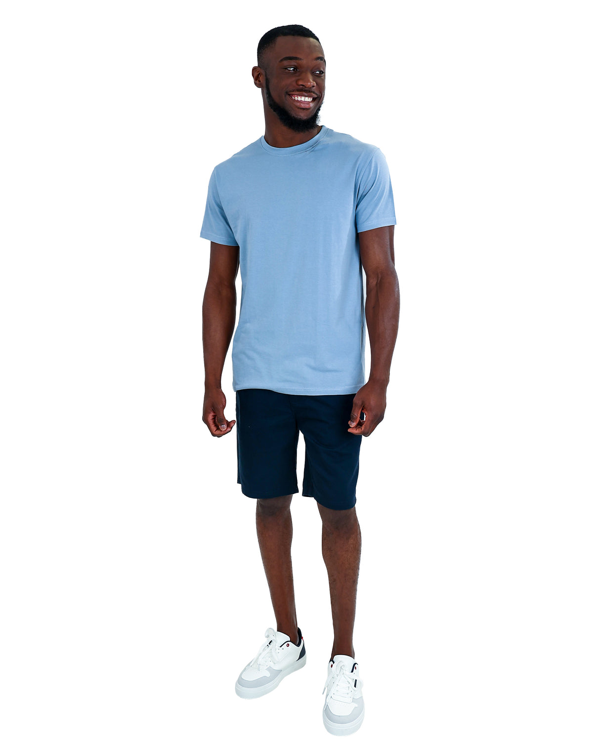 Short Sleeve Dusty Blue Cotton T-Shirt