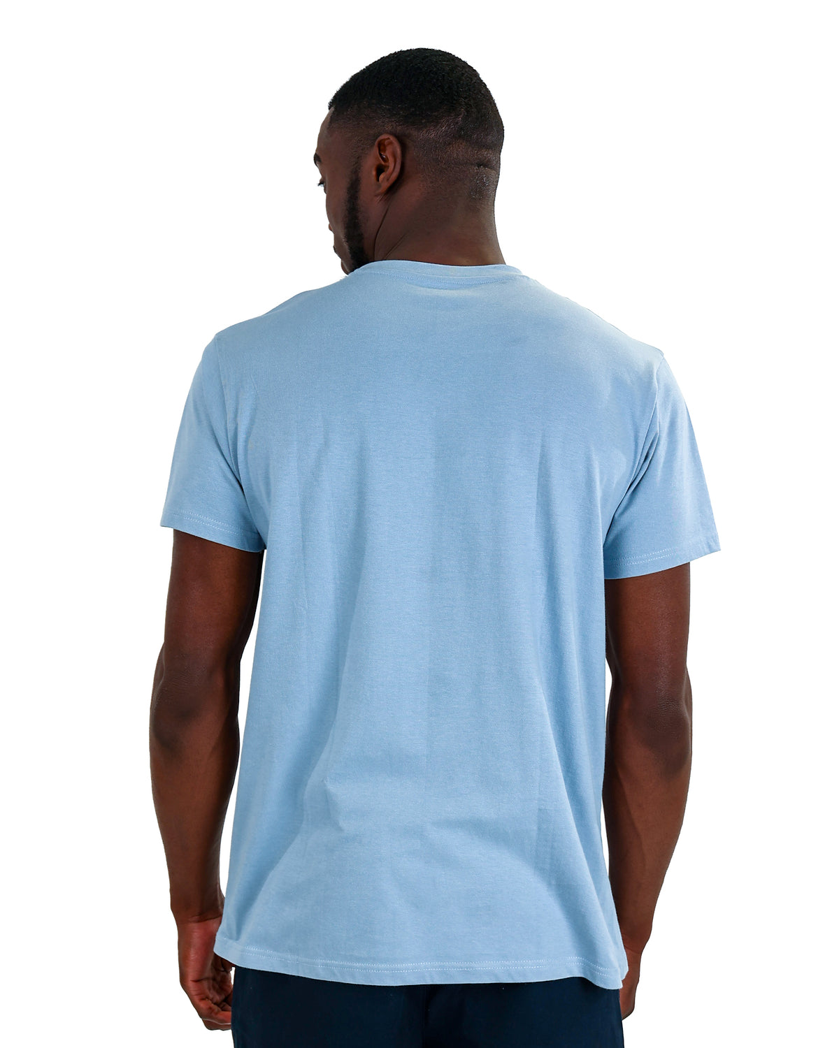 Short Sleeve Dusty Blue Cotton T-Shirt