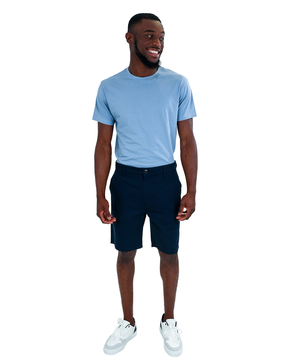 Navy Cotton Chino Shorts