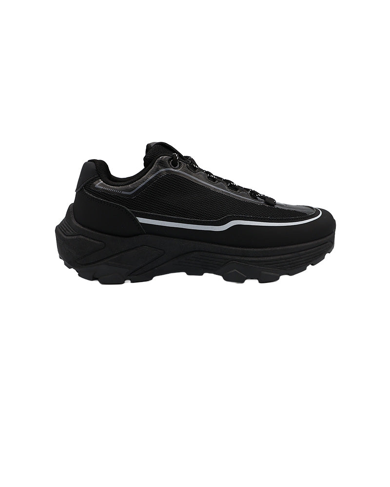 Chunky Black Lace Up Sneakers