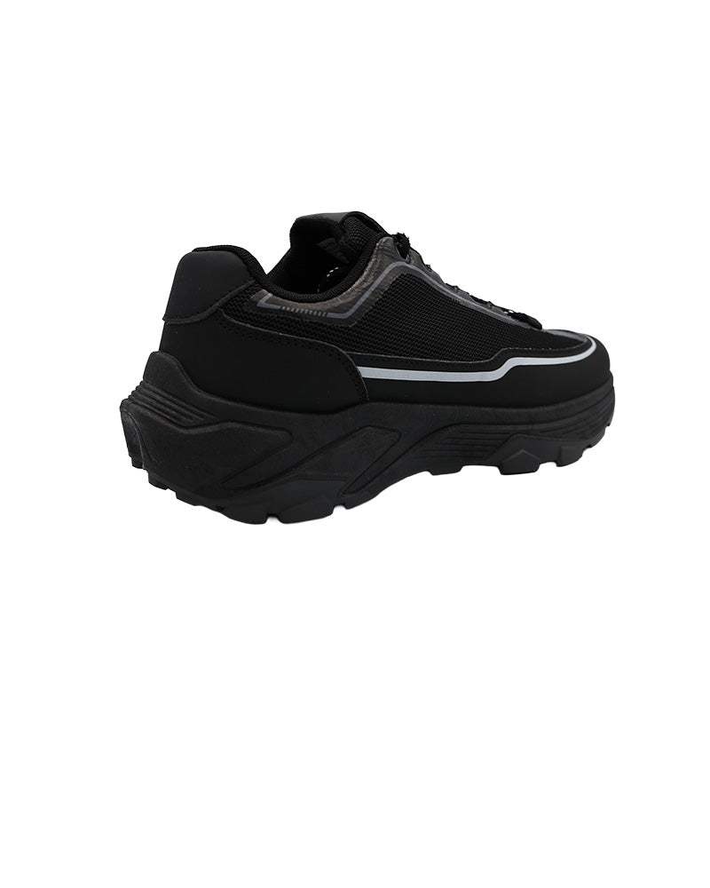 Chunky Black Lace Up Sneakers