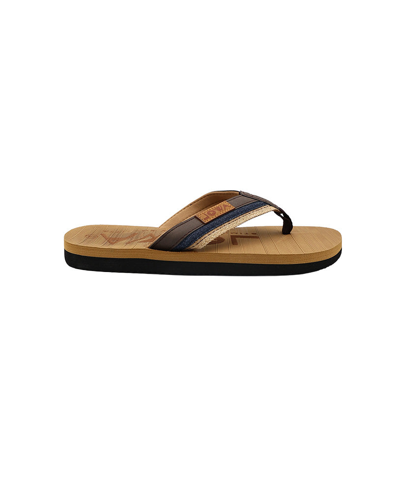 Tan Two-Tone Thong Sandal