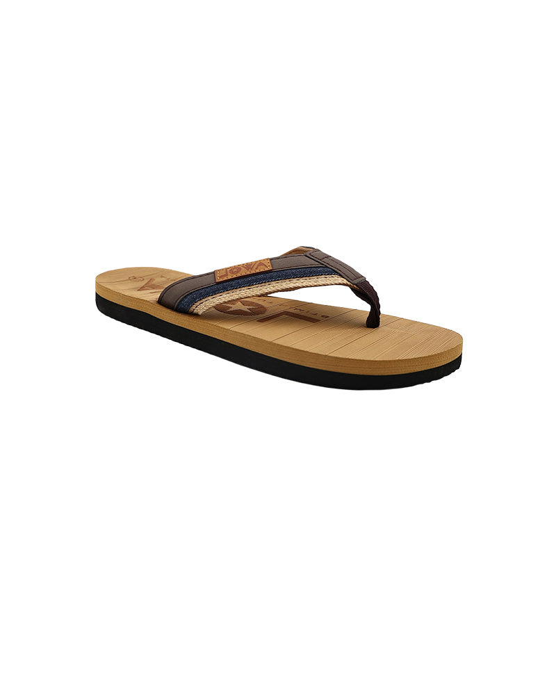 Tan Two-Tone Thong Sandal