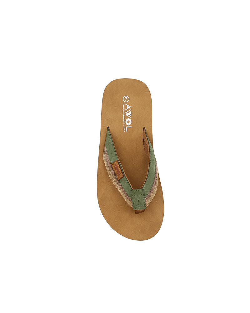 Olive Two-Tone Thong Sandal