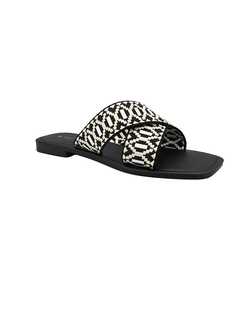 Black Tape Detail Crossover Mule