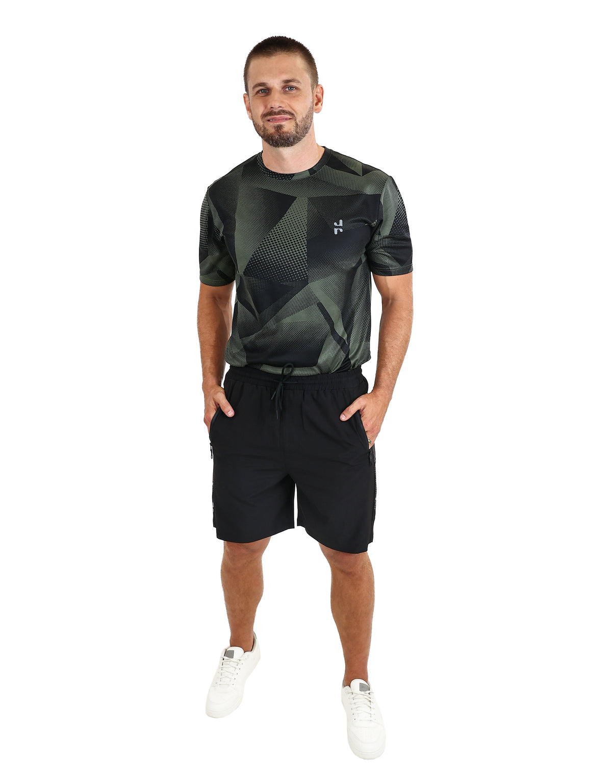 Black Reflective Active Shorts