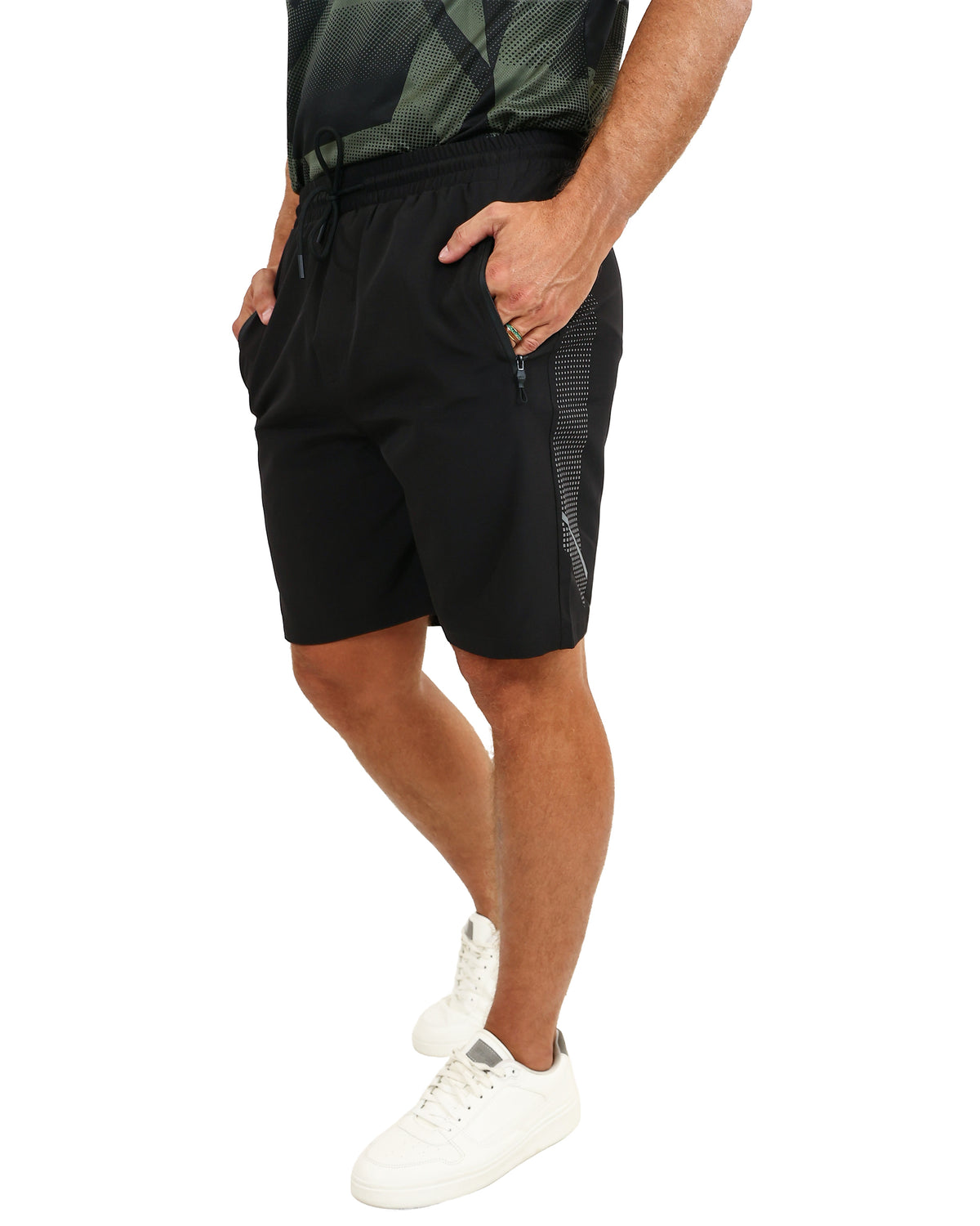 Black Reflective Active Shorts