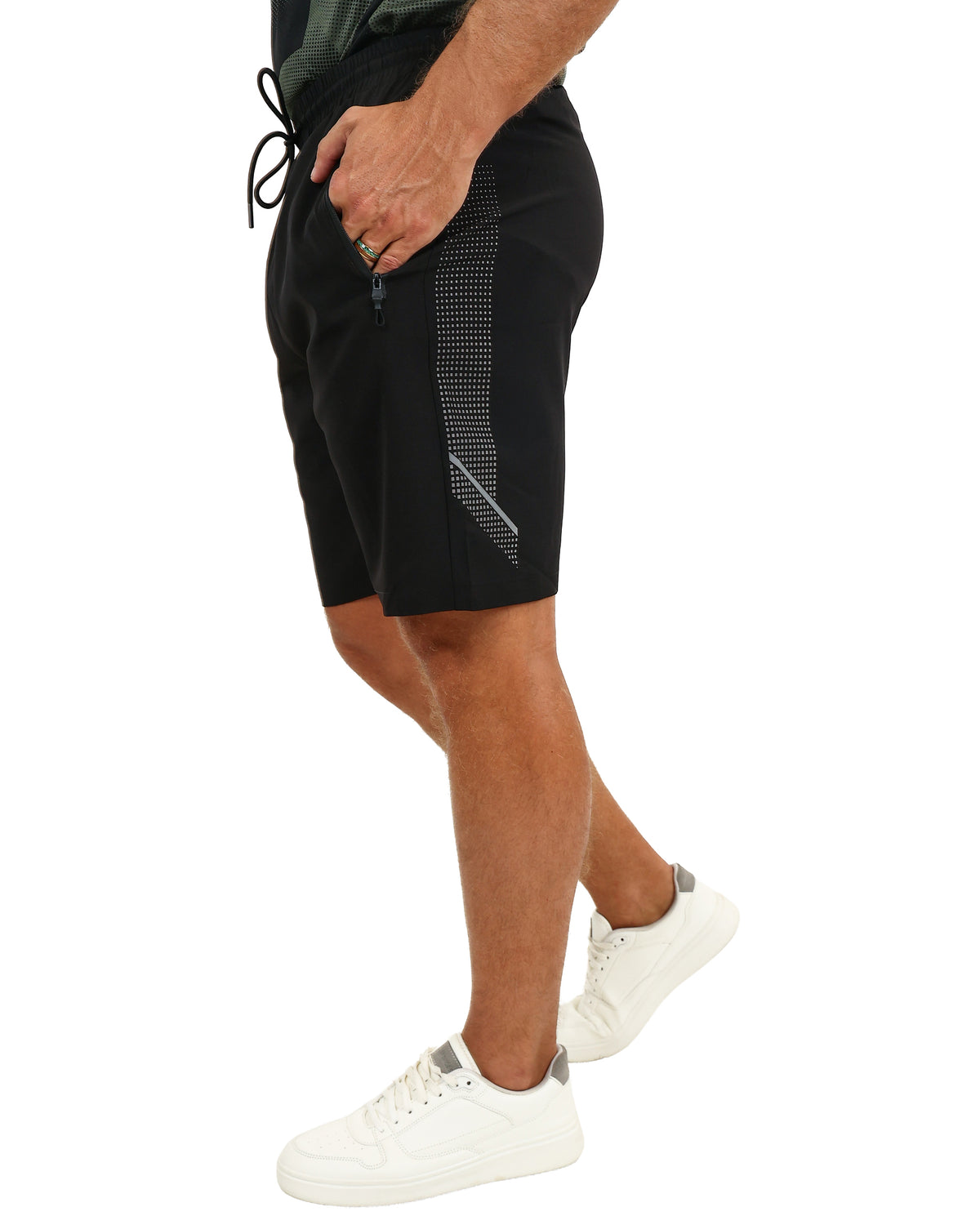 Black Reflective Active Shorts