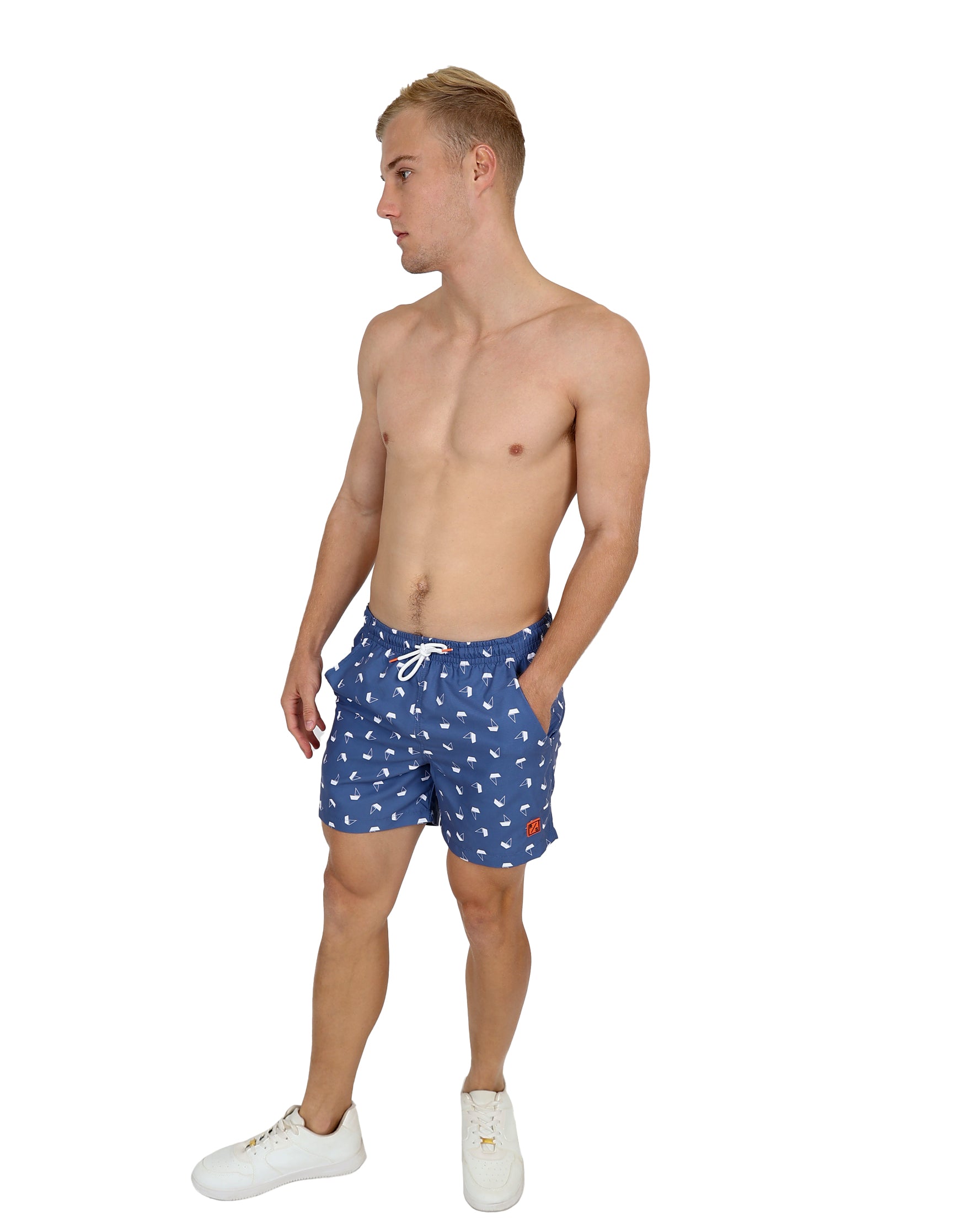 Blue Sailboats Swim Shorts