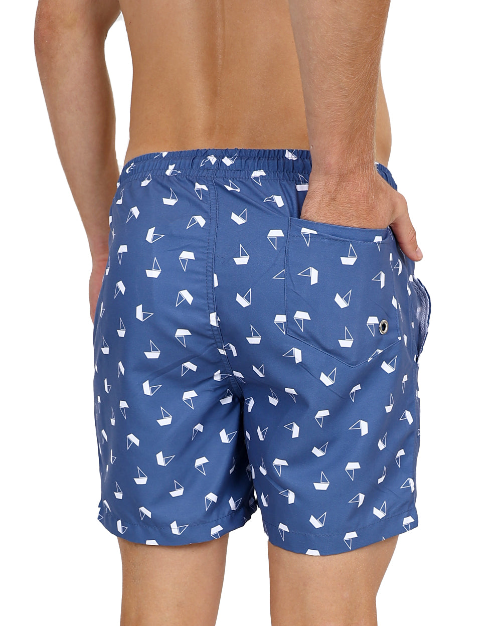 Blue Sailboats Swim Shorts