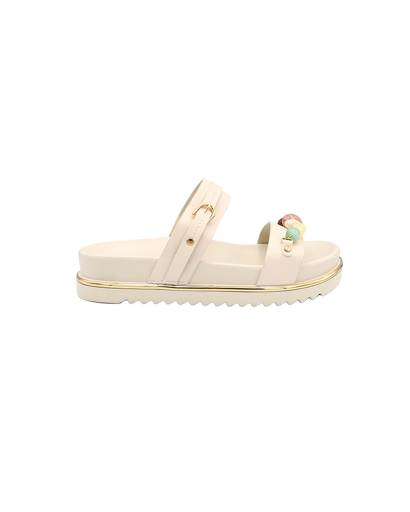 Embellished Double Band Cleated Mule