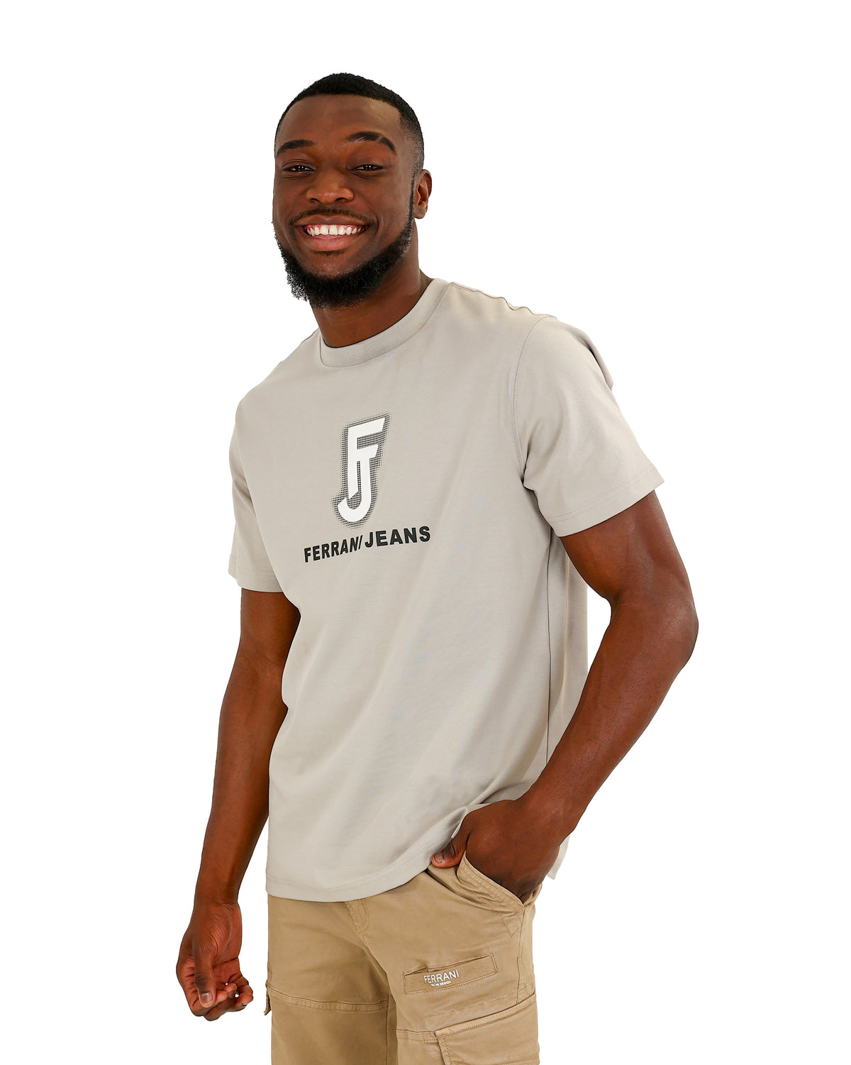 Ferrani Short Sleeve Grey Logo Graphic T-Shirt