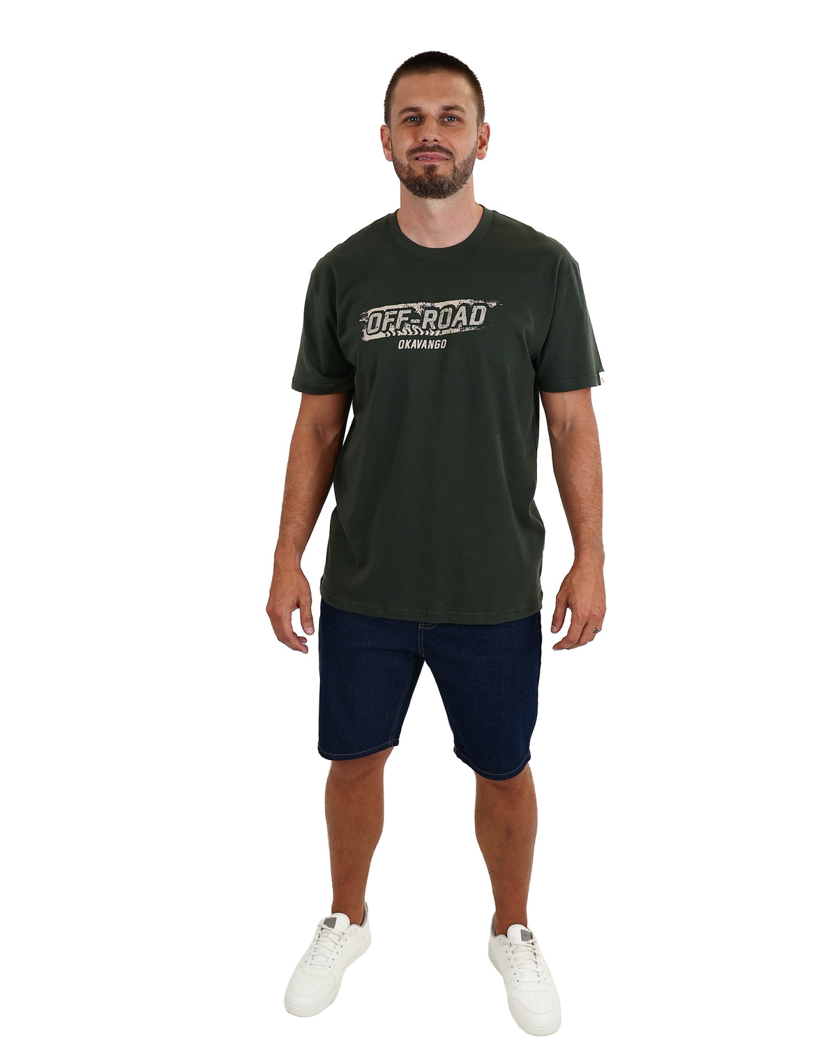 Okavango Olive "OFF ROAD" Graphic Cotton T-Shirt