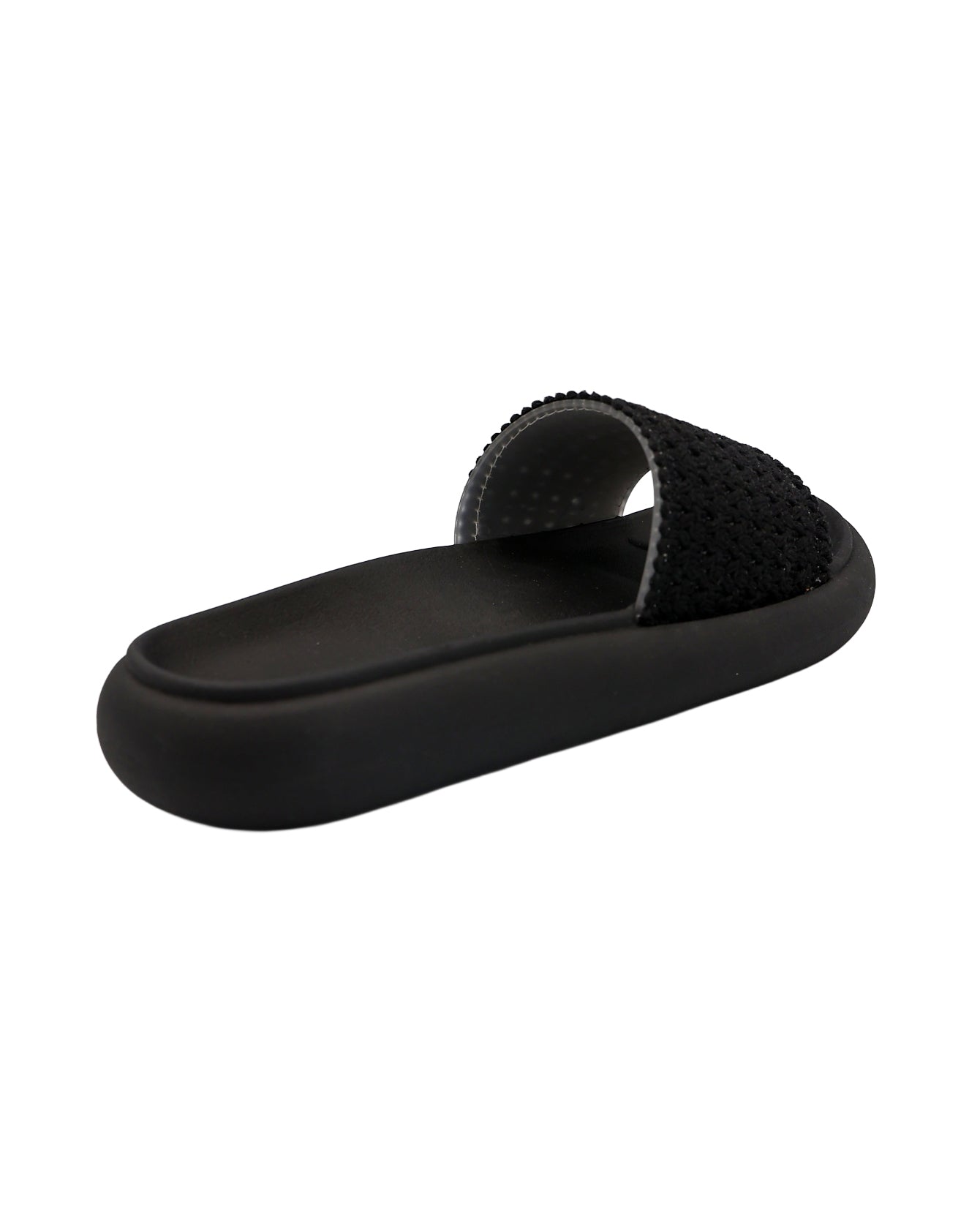 Black Weave Detail Chunky Mule