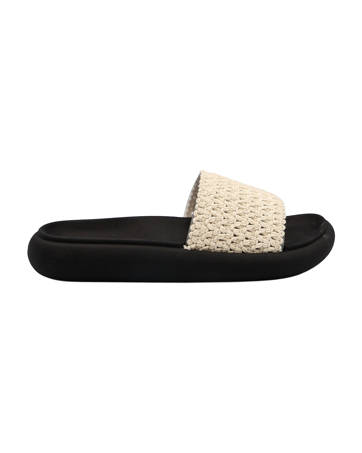 Natural Weave Detail Chunky Mule