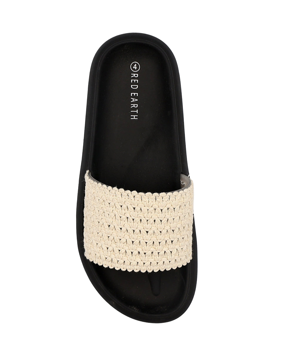 Natural Weave Detail Chunky Mule