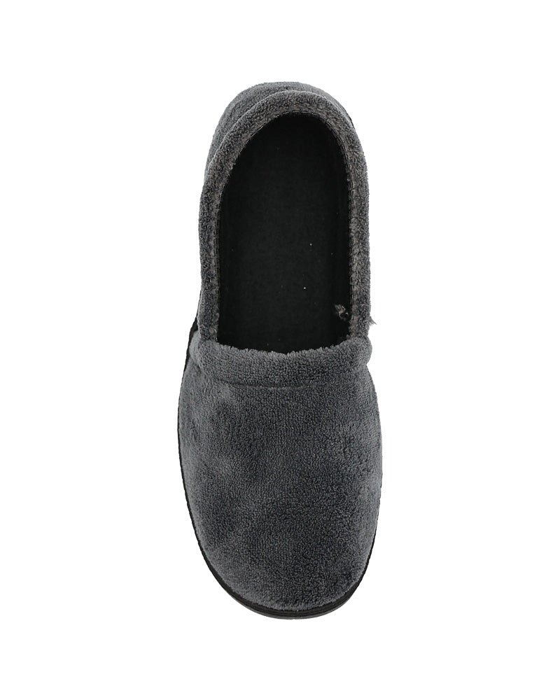 Grey High Pile Velour Slippers
