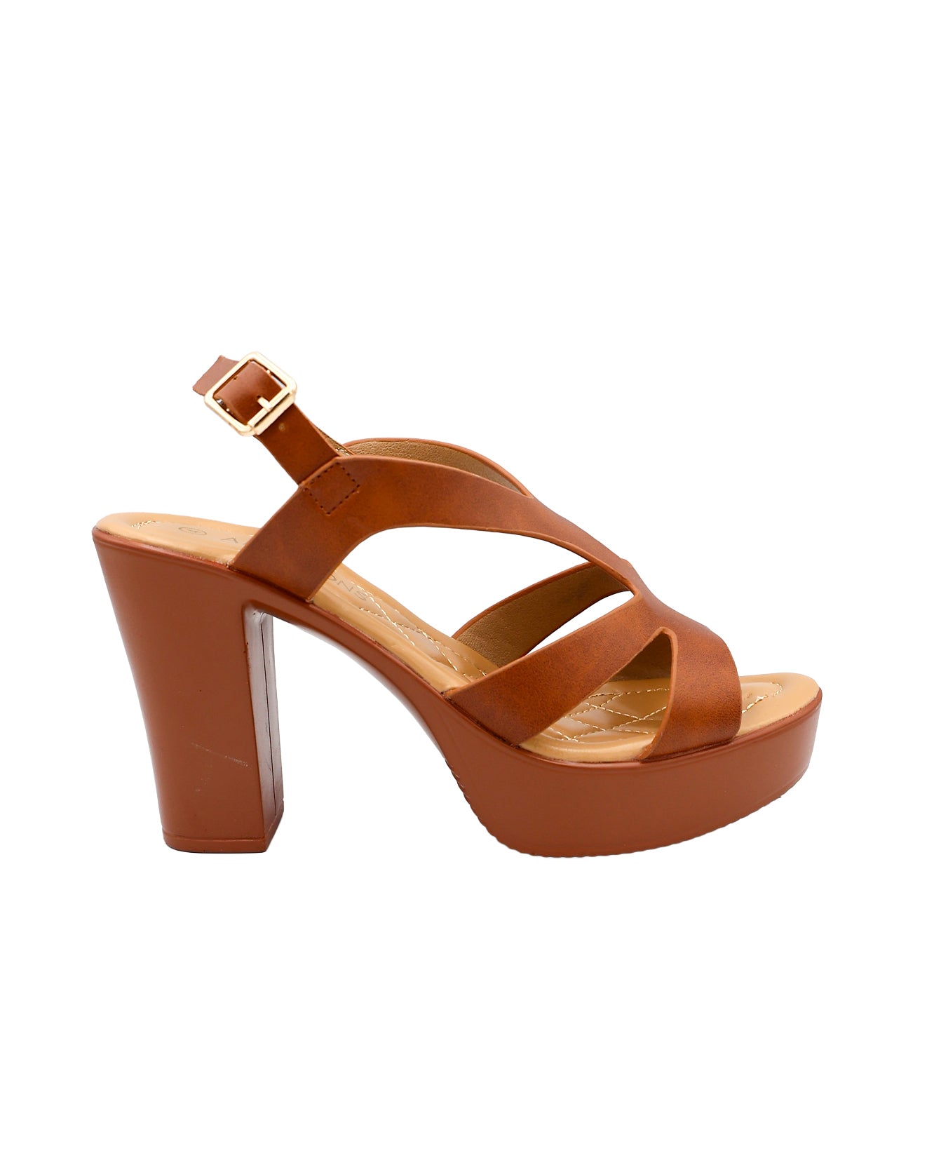 Cage Strap Detail Platform Block Heel