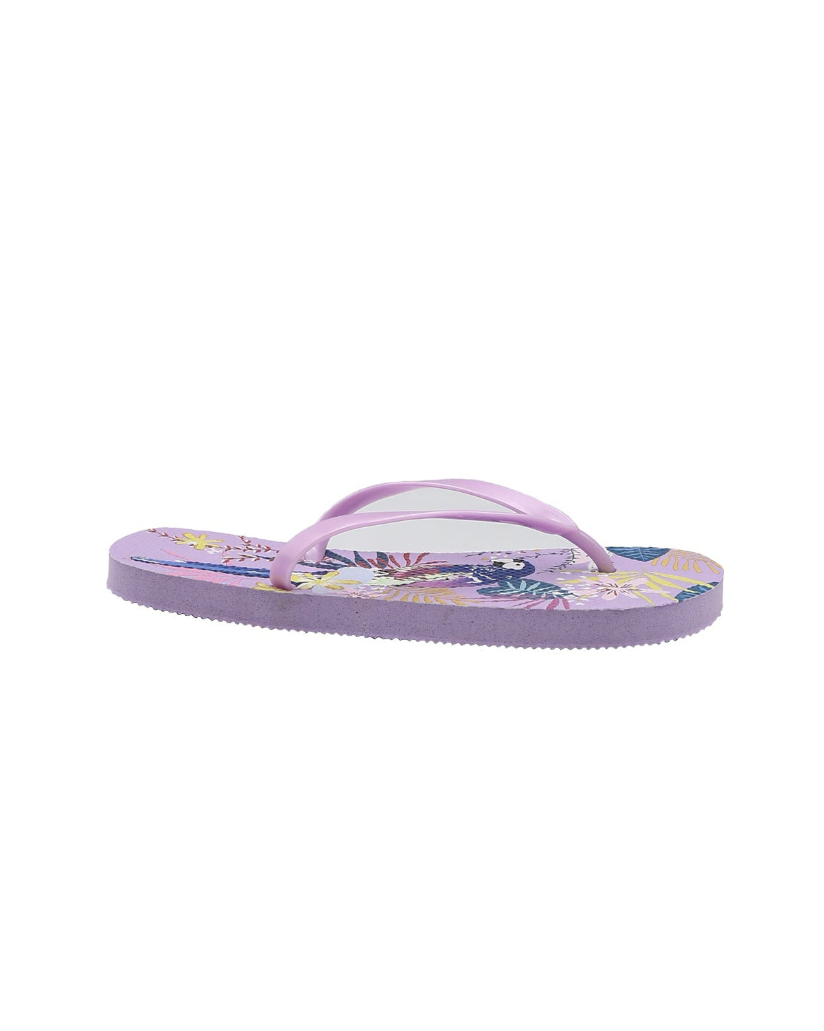 Lilac Tropical Print Flip Flops