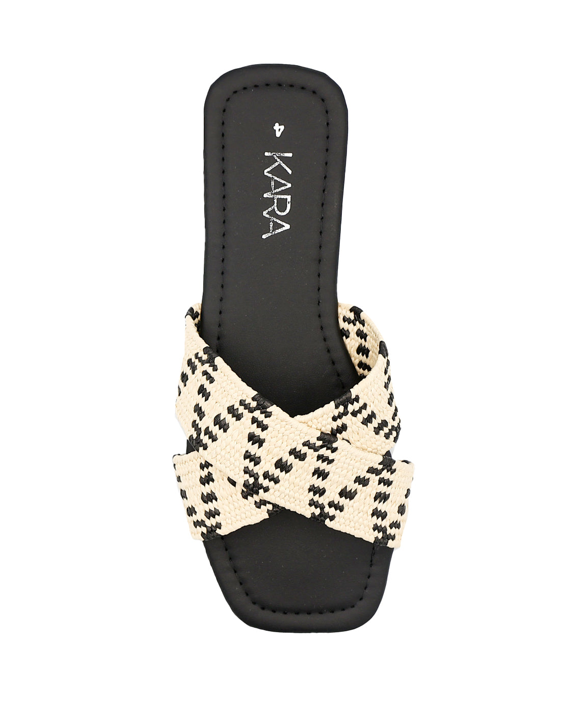 Beige Braid Crossover Detail Mule