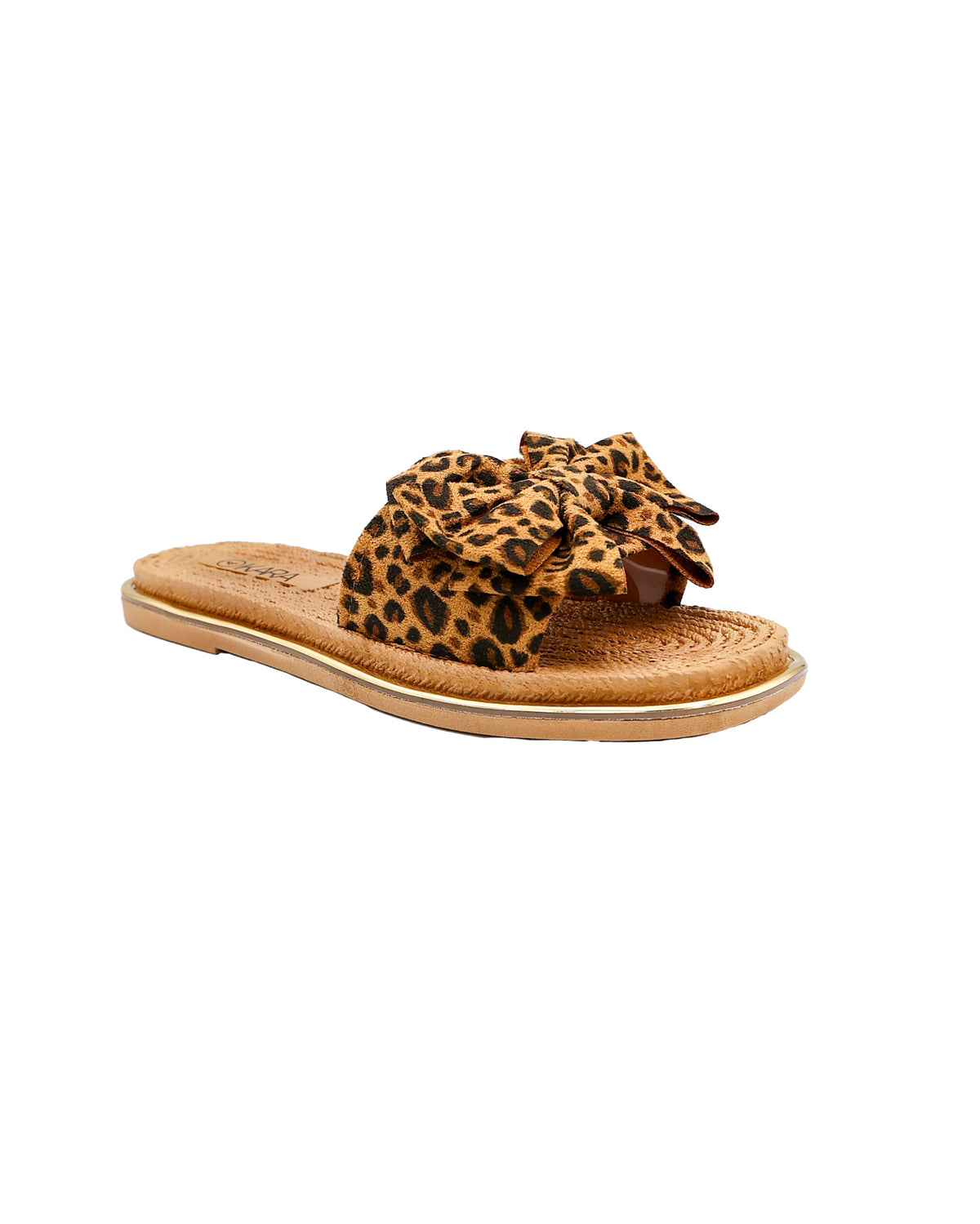 Animal Print Bow Detail Resort Mule