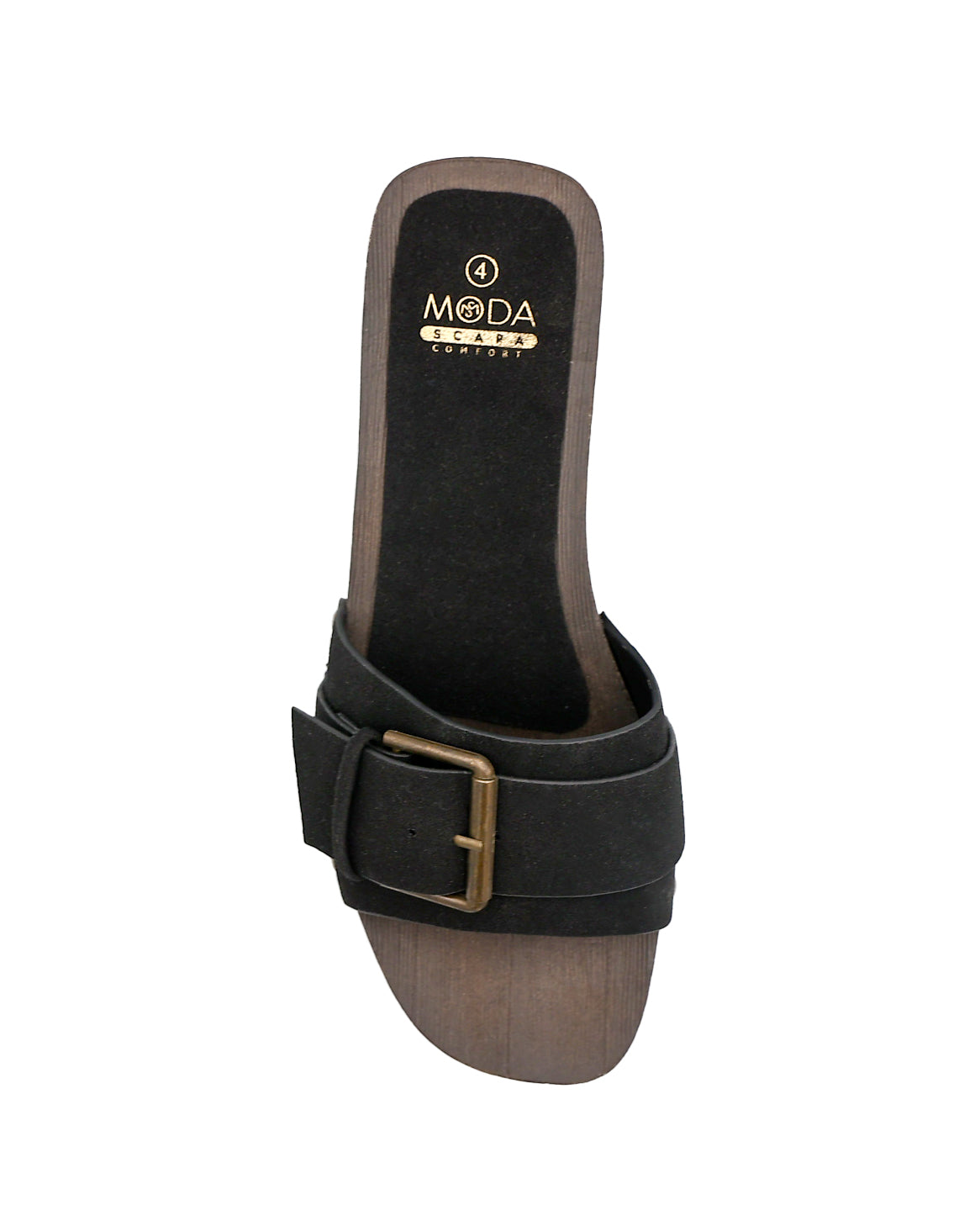 Black Buckle Detail Mule Clog