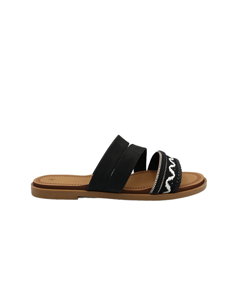 Woven Multi Strap Mule