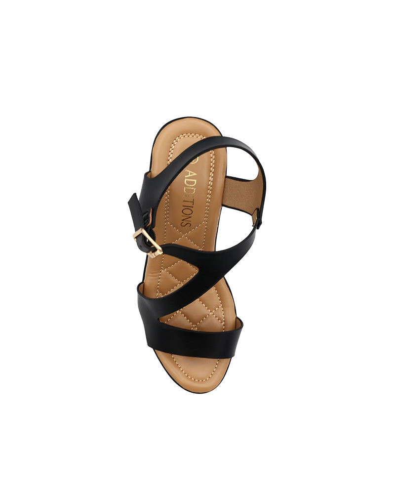 Asymmetric Strap Detail Platform Block Heel
