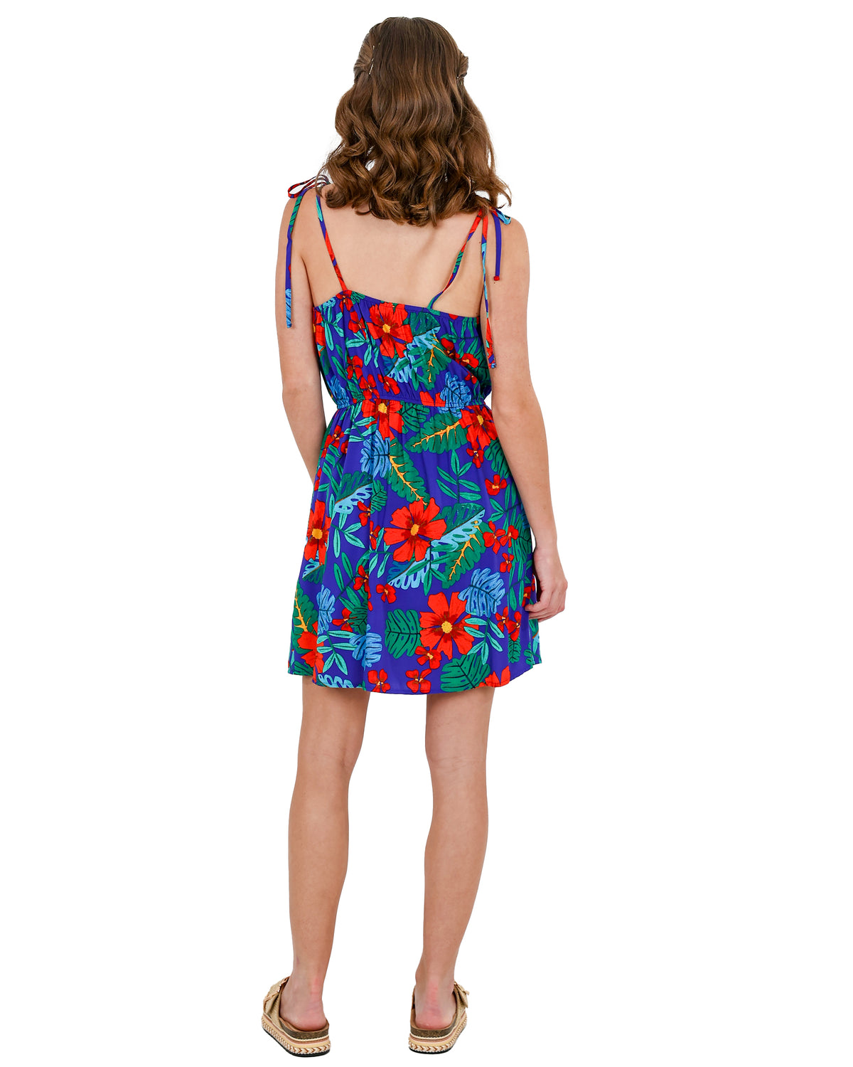 Strappy Bold Floral Skater Dress