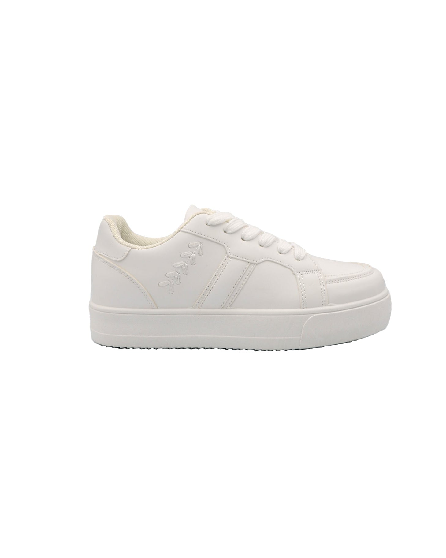 Side Stitch Detail Wide Lace Sneaker