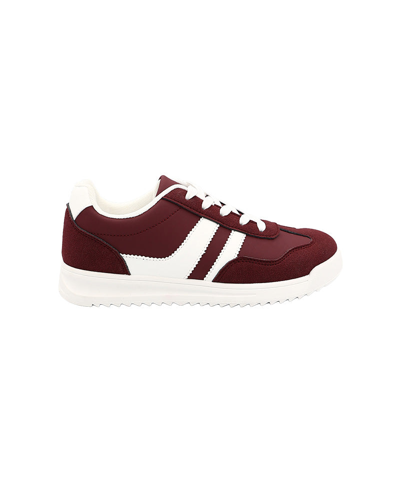 Burgundy Retro Colour Block Sneaker