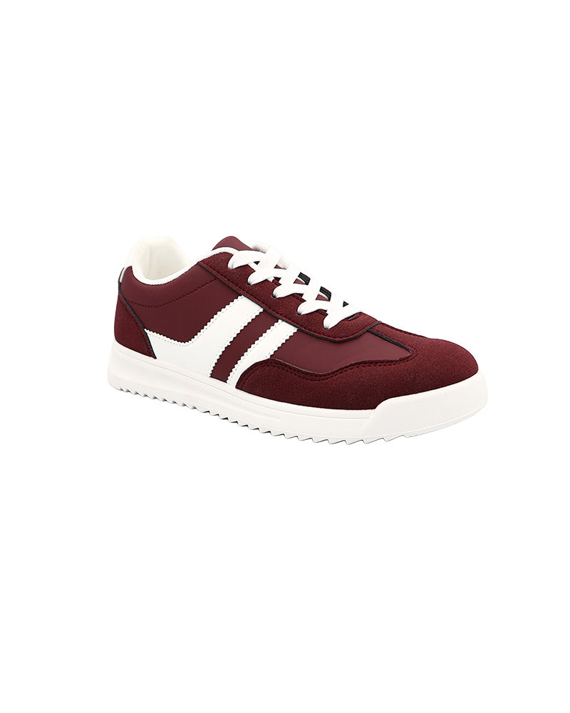 Burgundy Retro Colour Block Sneaker