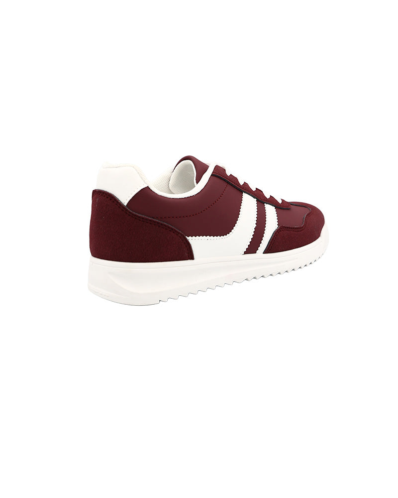 Burgundy Retro Colour Block Sneaker