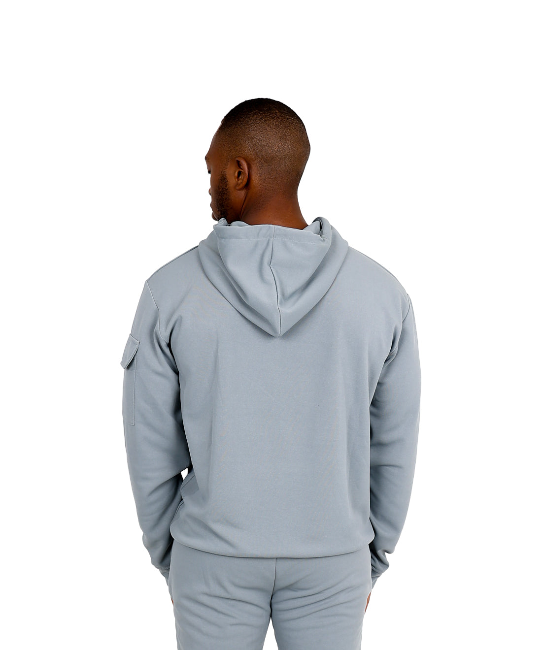 Long Sleeve Lined Light Grey Scuba Active Hoodie