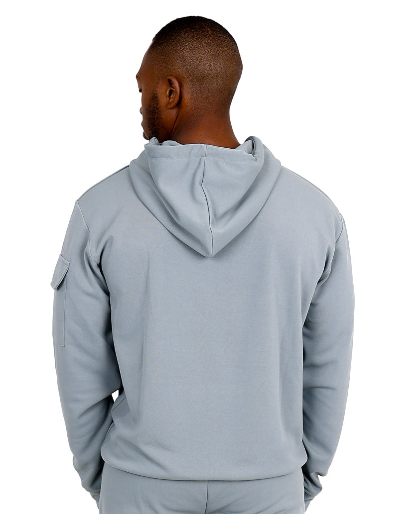 Long Sleeve Lined Light Grey Scuba Active Hoodie