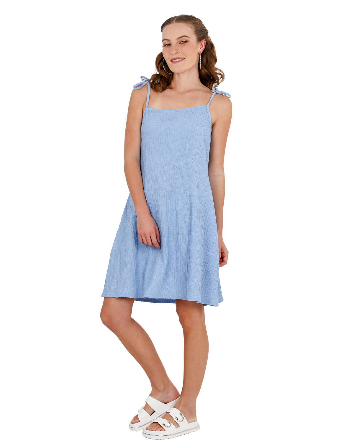 Strappy Blue Swing Dress